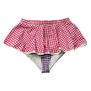 Marysia Bumby Bikini Bottoms Girls 12 Swimsuit Purple/Pink Gingham Skirt Bathing